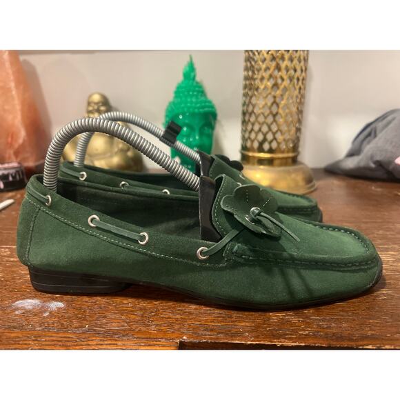 Sam & Libby Preppy Green Suede Casual Moccasins  Loafers 8 - Picture 2 of 14